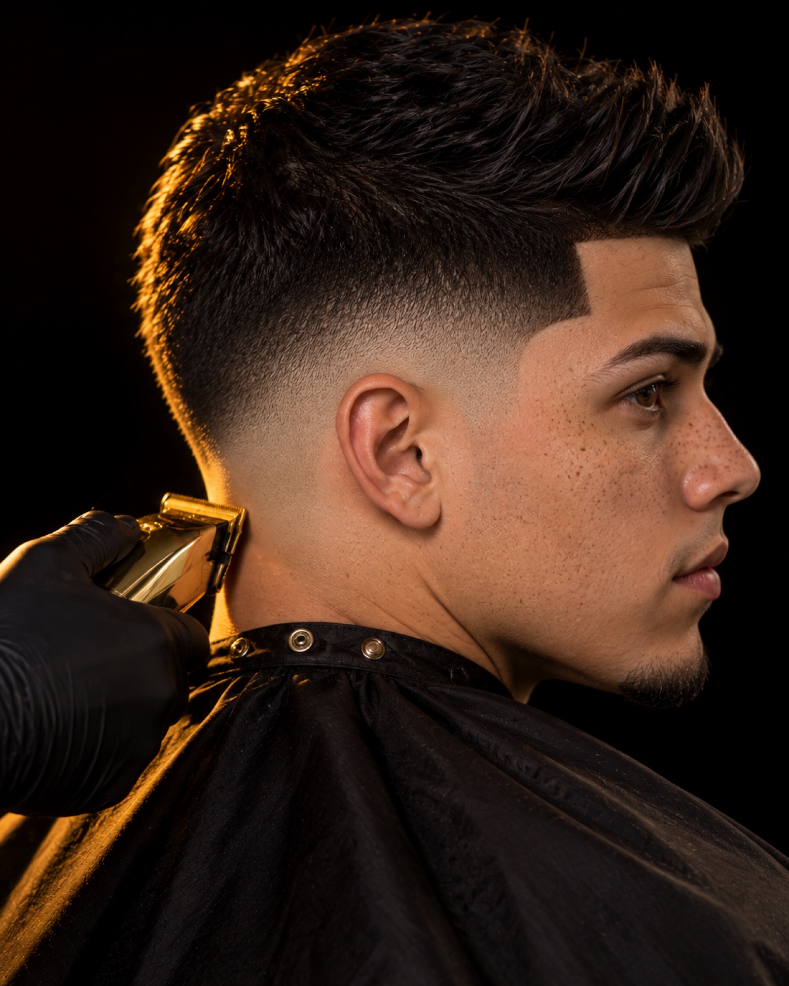 Low drop fade con máquina dorada