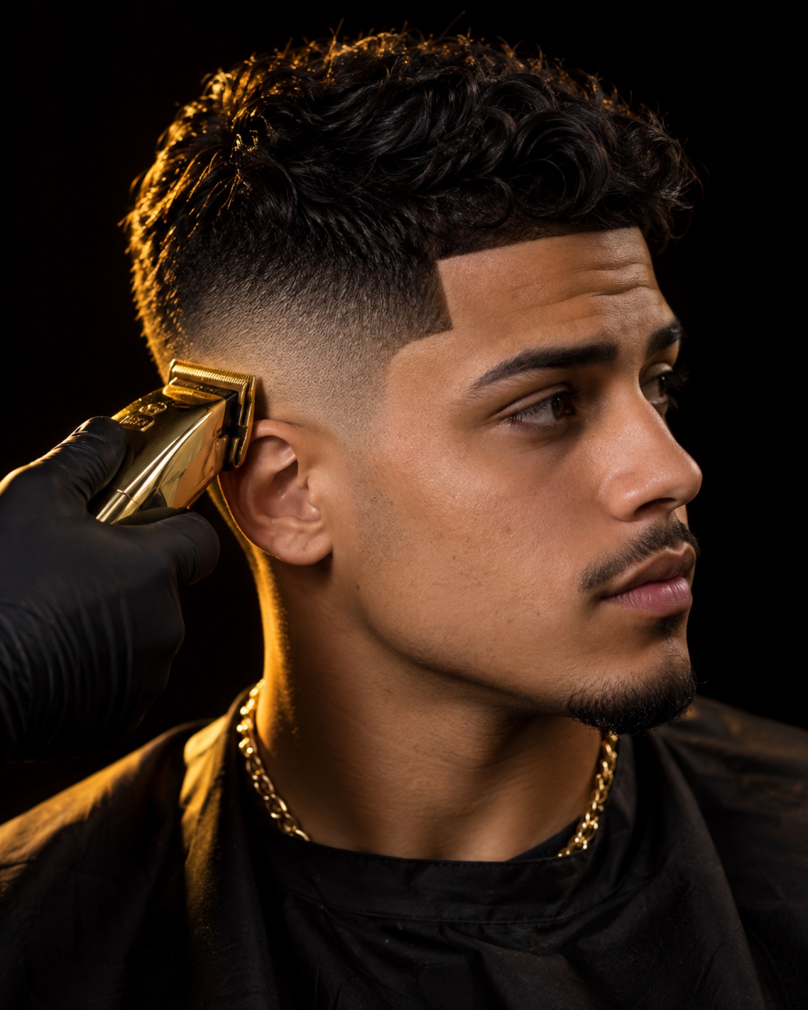 Puertorriqueño con un mid skin fade recién hecho